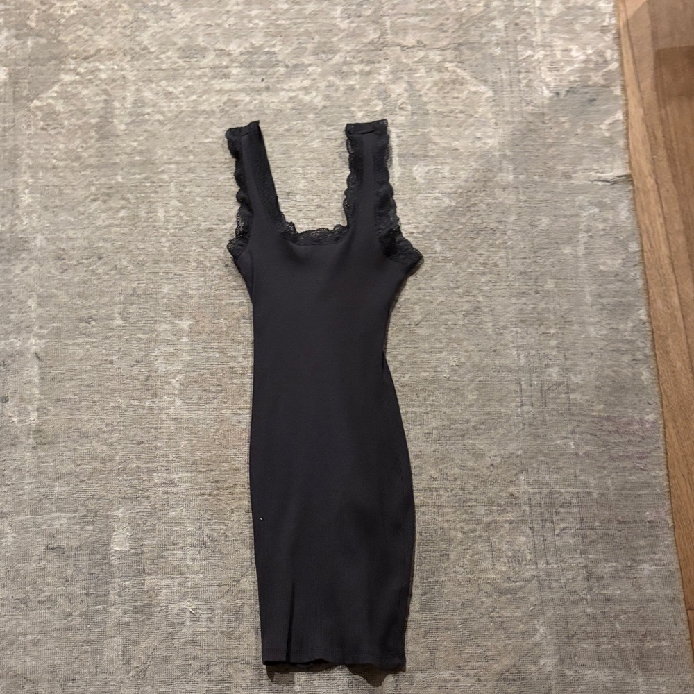 H&M Divided Black Lace Trim Top